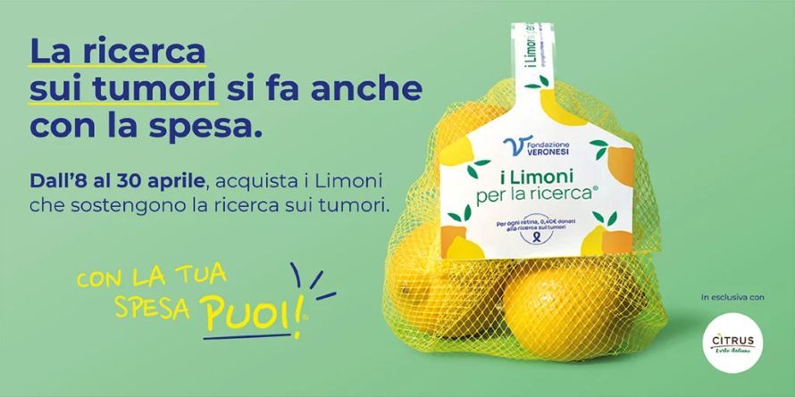 Ricerca scientifica: tornano i limoni solidali di Fondazione Veronesi in tutta Italia