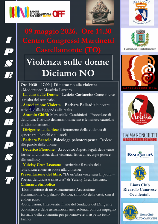Bullismo e violenza, a Castellamonte torna "Ipse Scripsit!": la cultura come cura e prevenzione
