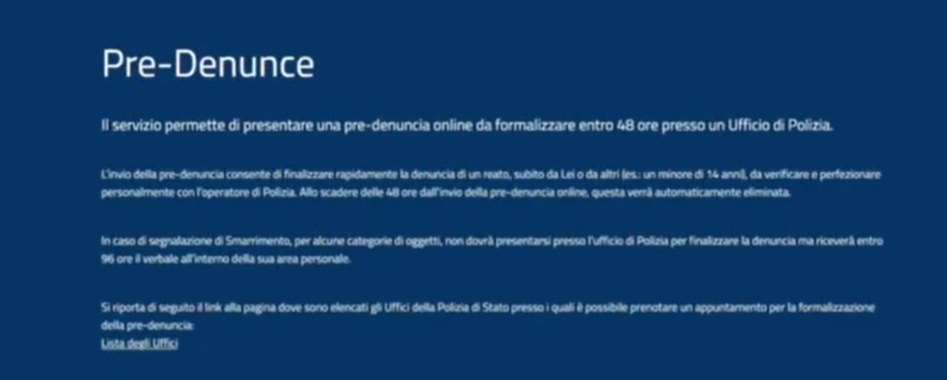 Polizia di Stato: al via il nuovo portale "Denunce Online"