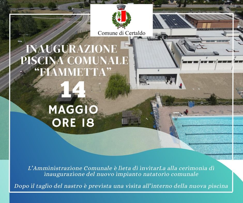 Piscina Fiammetta a Certaldo: inaugurazione il 14 maggio. Ecco il nuovo polo dello sport