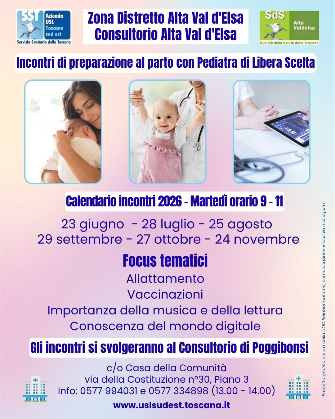 Corsi nascita in Valdelsa: nuovi incontri con il pediatra