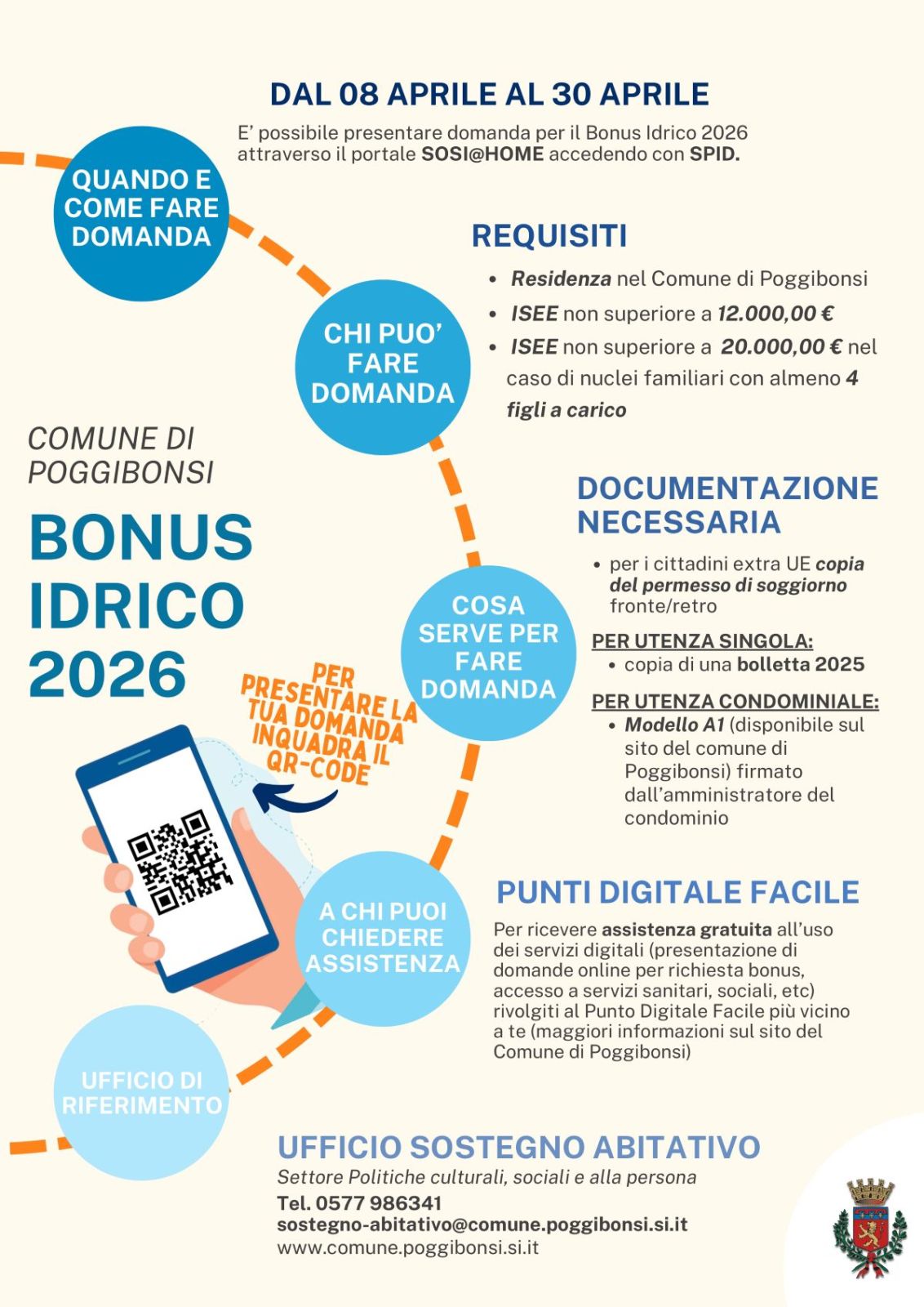 Poggibonsi, Bonus Idrico 2026: come richiedere lo sconto sulle bollette dell'acqua