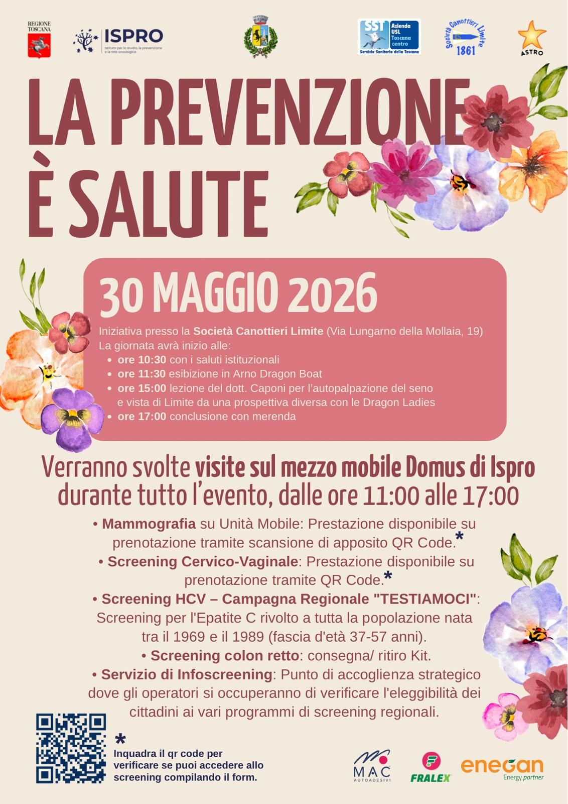 &ldquo;La prevenzione &egrave; salute&rdquo;  A Capraia e Limite il 30 maggio giornata di prevenzione oncologica