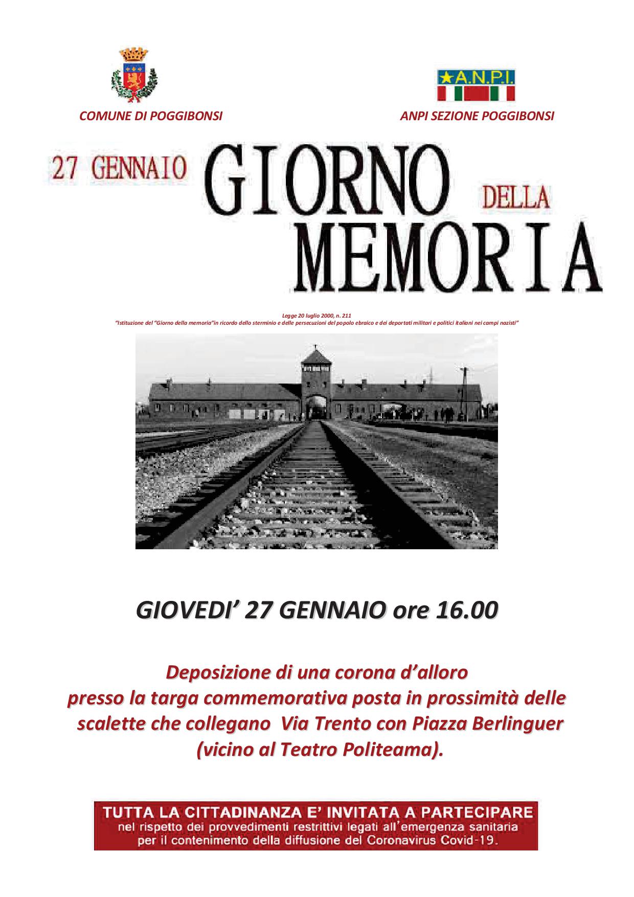 Giorno della Memoria, domani Poggibonsi ricorda la shoah
