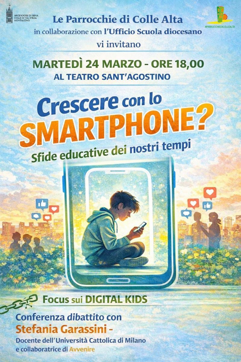 Crescere con lo smartphone: a Colle di Val d&rsquo;Elsa un incontro sulle sfide dei "Digital Kids"