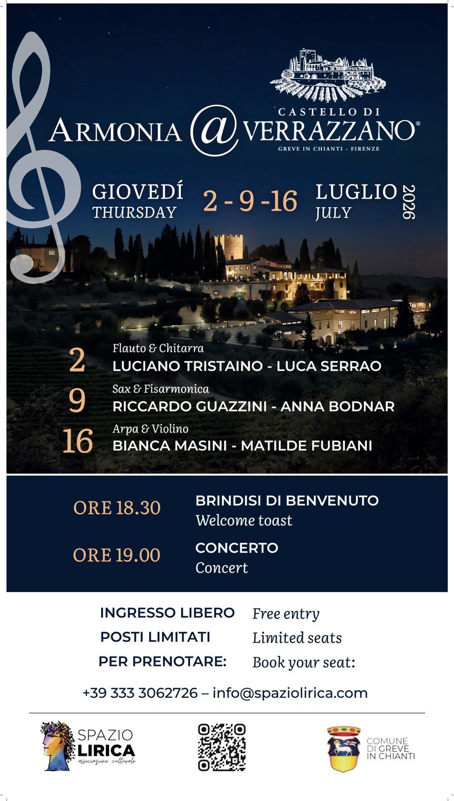 Greve in Chianti, al Castello di Verrazzano arriva la grande musica classica con Spazio Lirica
