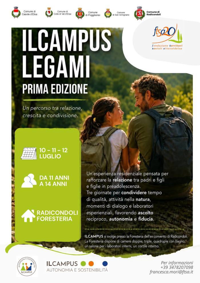 Condivisione, natura e strategie educative: in Valdelsa nasce "Il Campus Legami" per padri e figli adolescenti