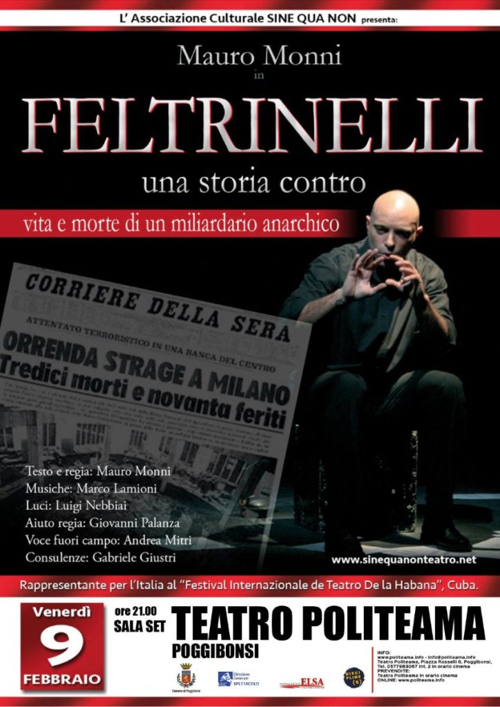 Monni porta al Politeama la vera essenza di Feltrinelli