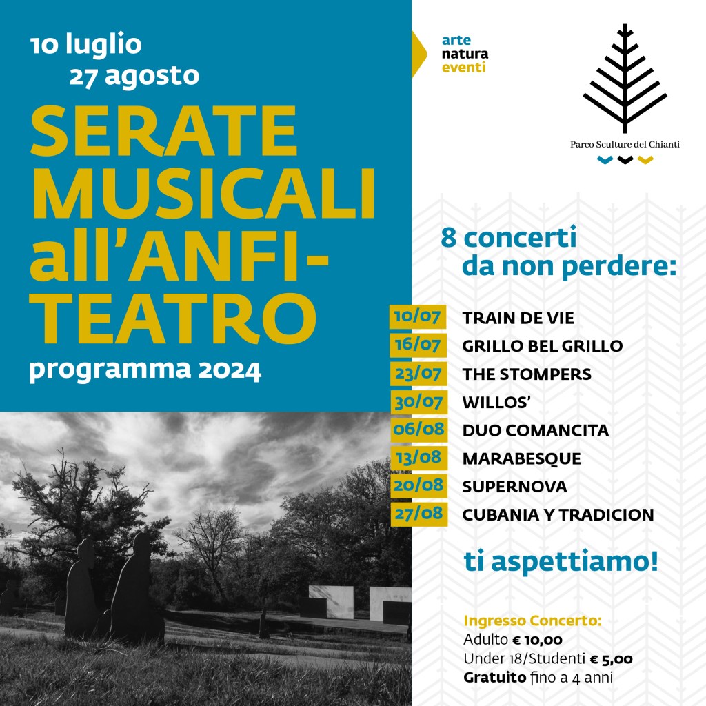 Concerti al tramonto e “picnic ad arte”: inizia l’estate in musica al Parco Sculture