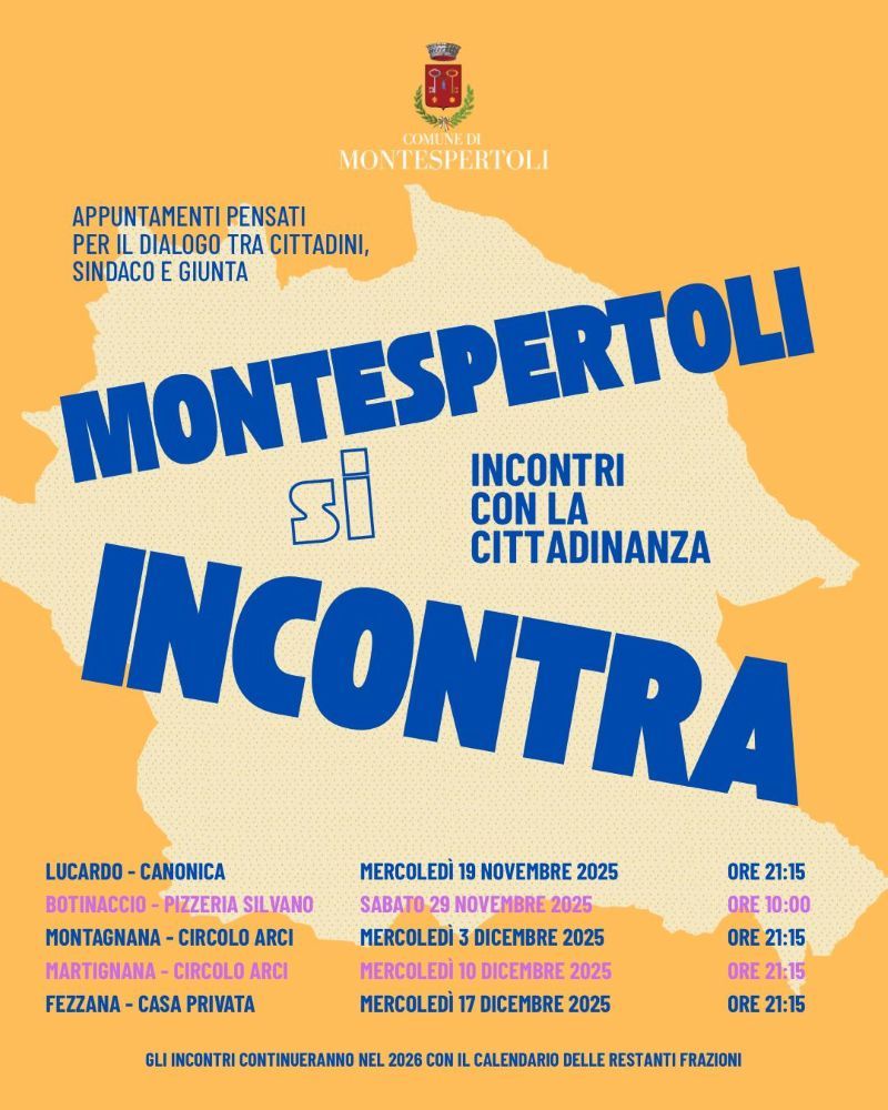 Montespertoli si incontra: riparte il ciclo di incontri nelle frazioni