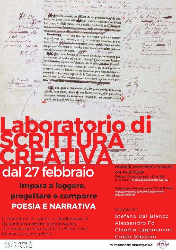 Laboratorio di scrittura creativa, al via la nuova edizione