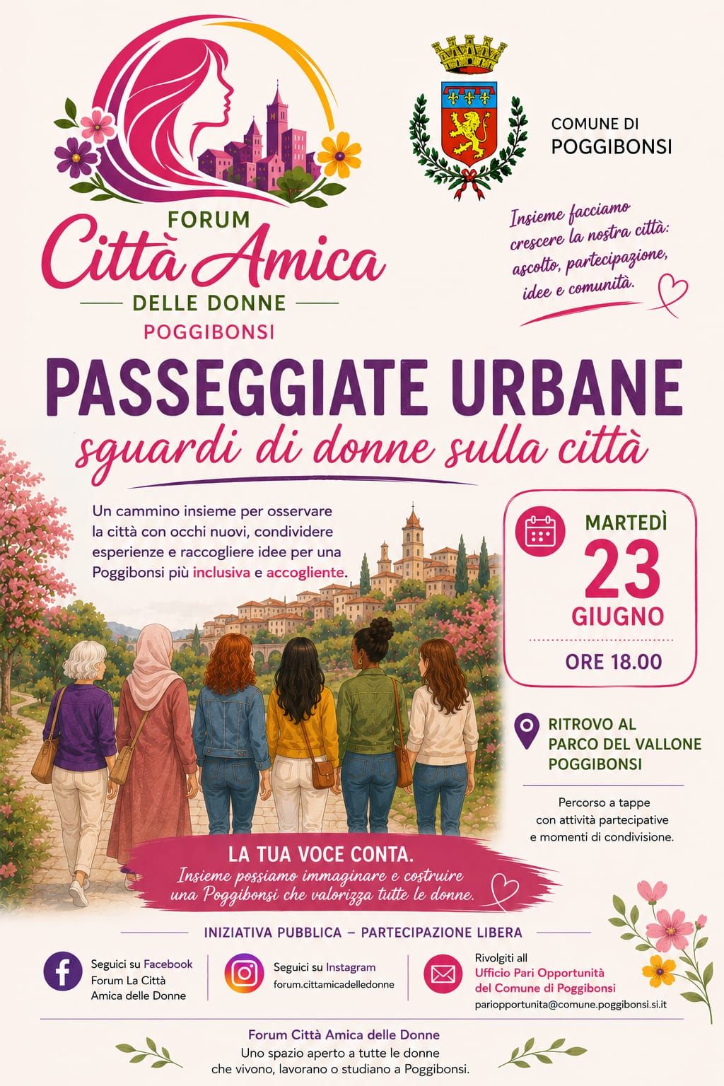 &ldquo;Sguardi di donne sulla citt&agrave;&rdquo;: a Poggibonsi una passeggiata urbana per l'inclusione