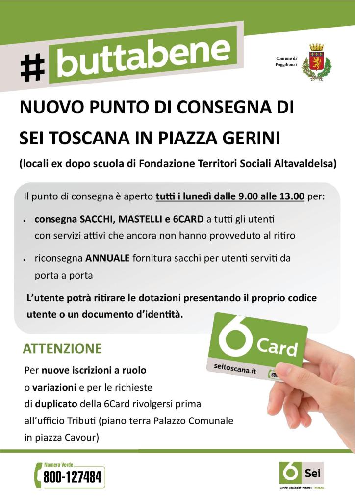 Poggibonsi, apre il punto di consegna di Sei Toscana in piazza Gerini