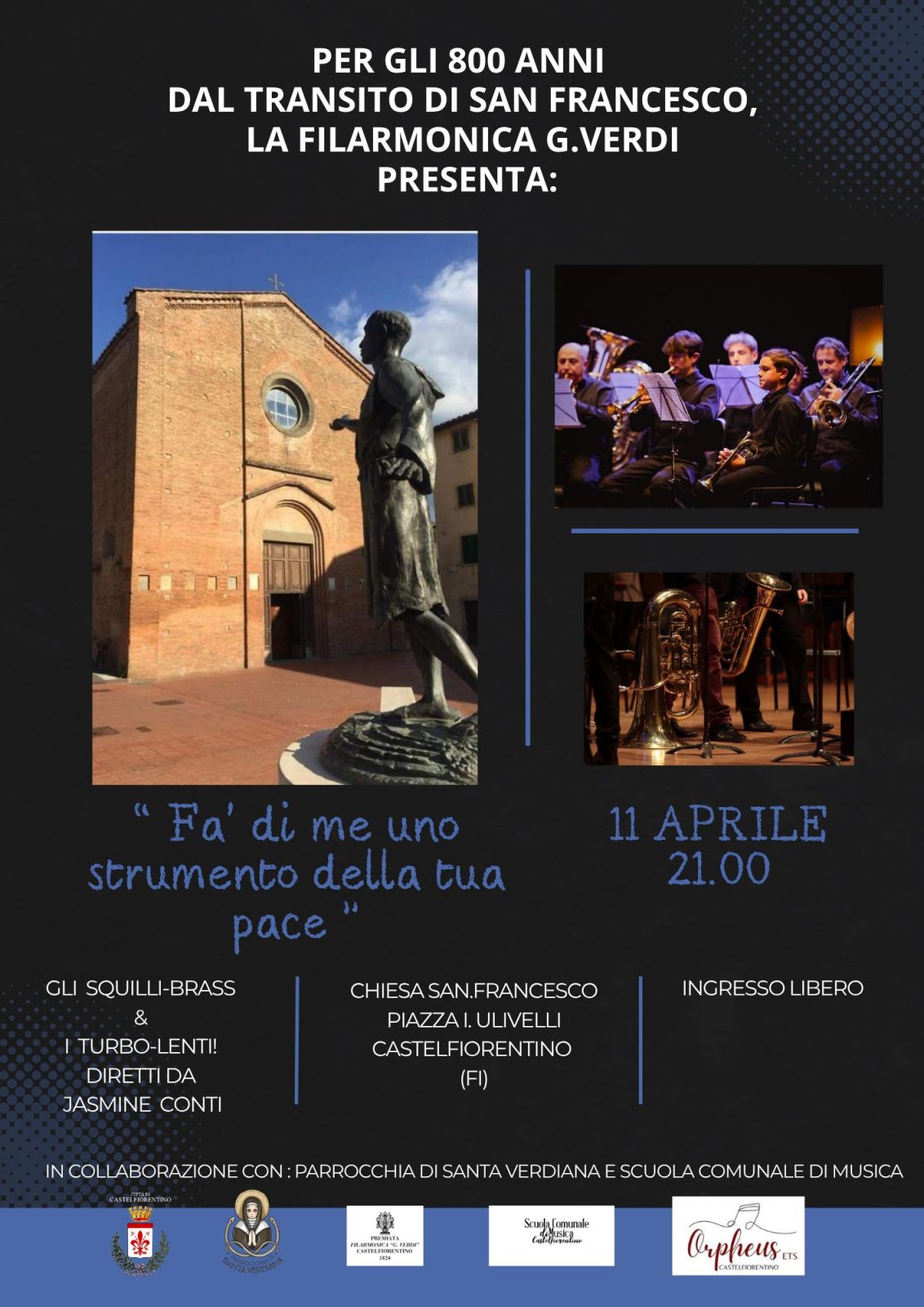 Castelfiorentino celebra San Francesco: un concerto tra Barocco e Pop per gli 800 anni del Transito