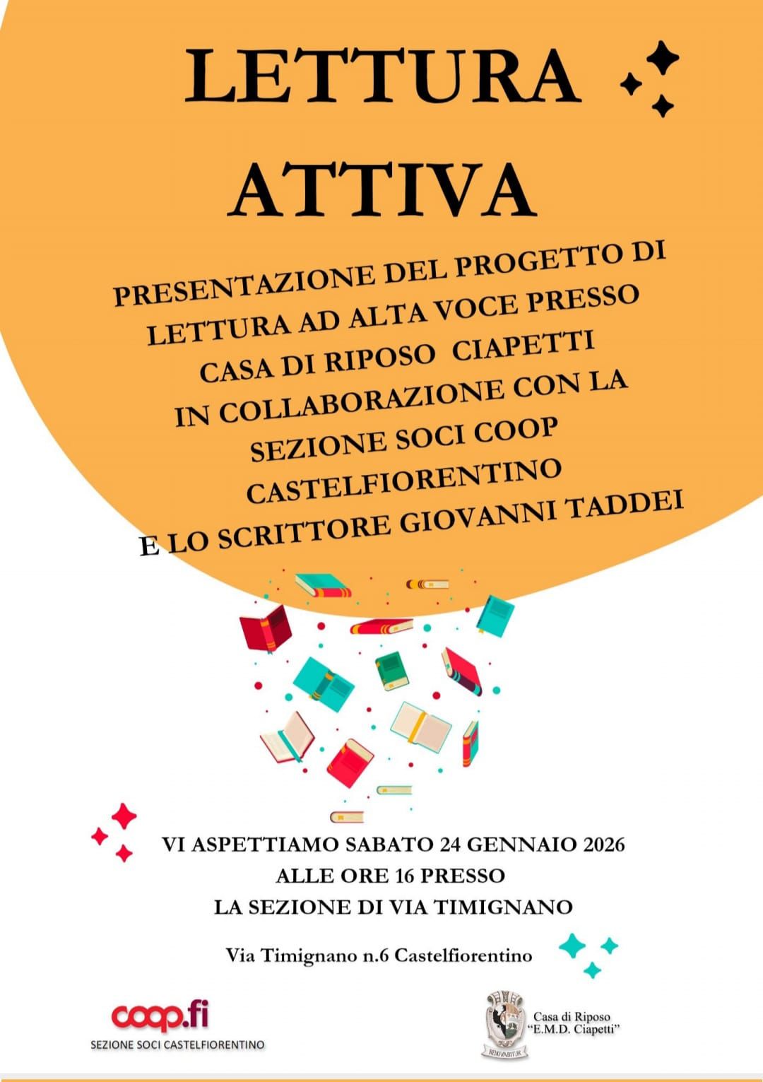 Castelfiorentino, Lettura attiva, iniziativa per gli anziani delle Case di Riposo