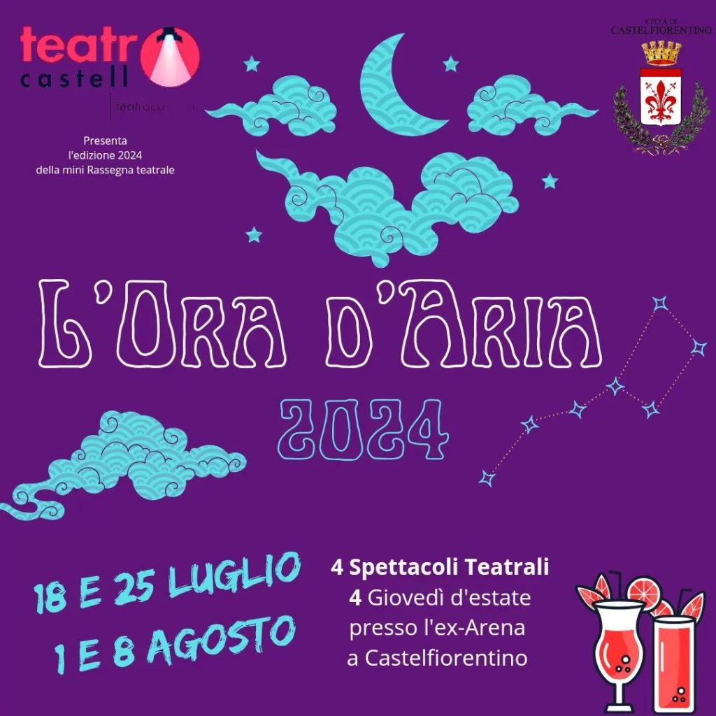 Castelfiorentino, “Ora d’Aria”, quattro spettacoli sotto le stelle