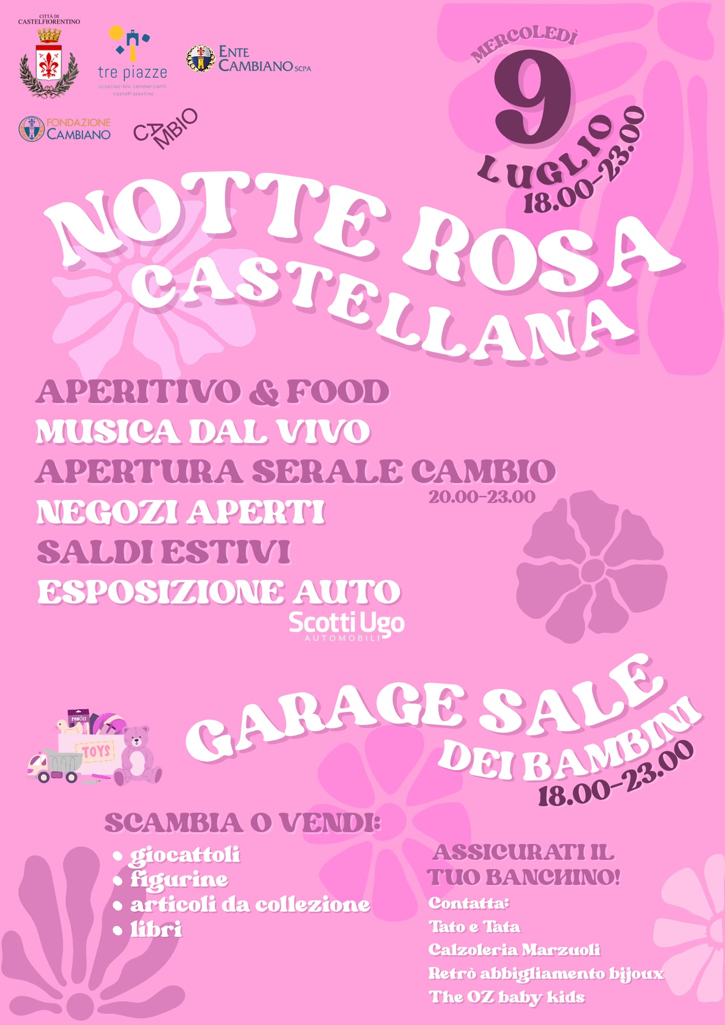 Mercoledì è “Notte Rosa castellana” nelle vie del centro