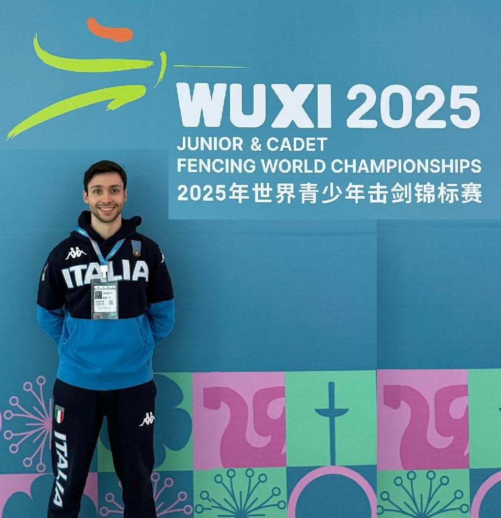 Lorenzo Giannini, fisioterapista, ai Mondiali giovanili di scherma a Wuxi