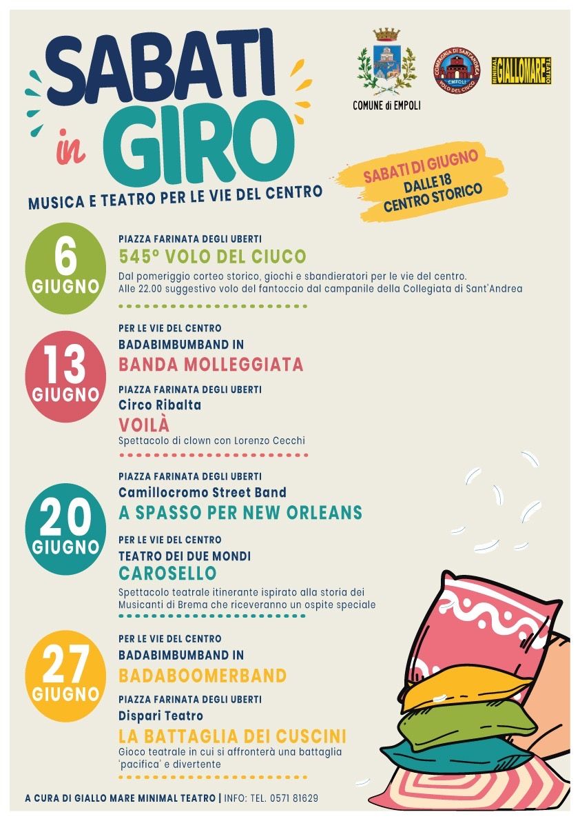 Empoli, i &ldquo;Sabati in Giro&rdquo;, prossimo appuntamento con la BadaBimBumBand in versione &lsquo;Banda Molleggiata&rsquo;