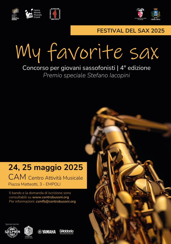 Empoli, “My Favorite Sax”, quarta edizione del festival. Aperto il bando