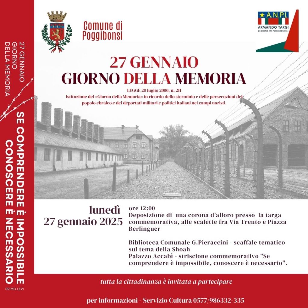 Giorno della Memoria, la commemorazione a Poggibonsi