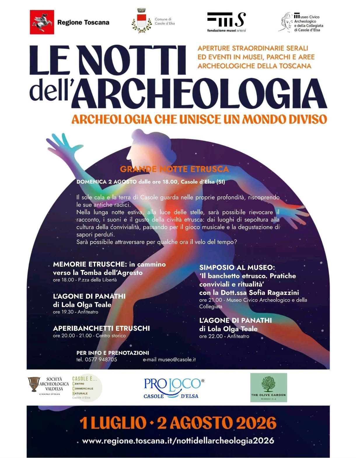 Casole d&rsquo;Elsa si veste di storia: domenica 2 agosto torna la "Grande Notte Etrusca" per le Notti dell'Archeologia