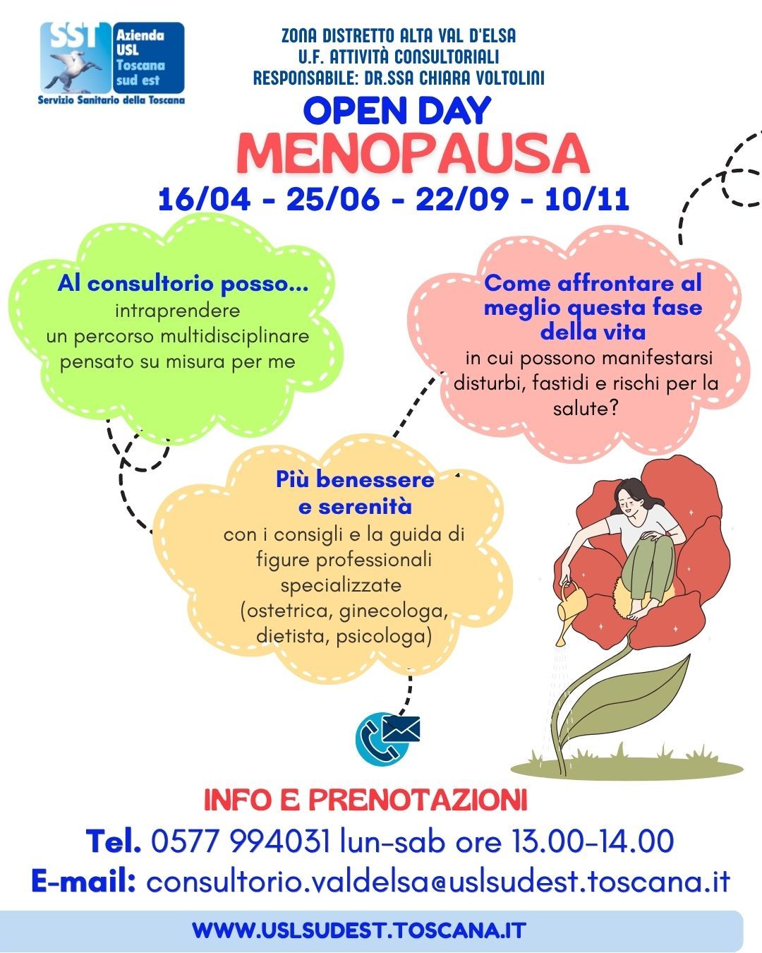Benessere donna: il 16 aprile a Poggibonsi il primo Open Day dedicato alla menopausa