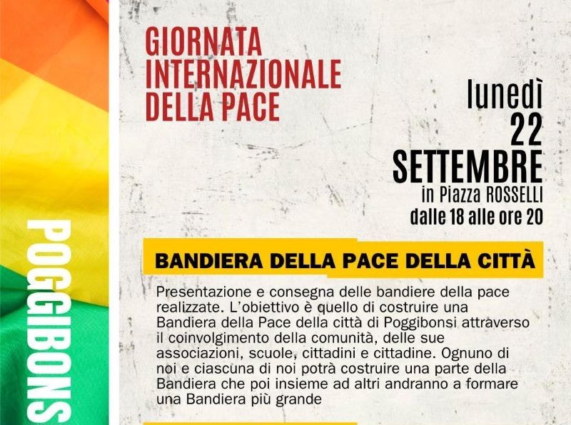“Poggibonsi semina Pace” con le Bandiere delle associazioni a la lettura dei nomi dei bambini uccisi a Gaza