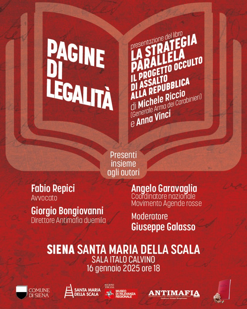 Siena, Anna Vinci e Michele Riccio ospiti della rassegna “Pagine di legalità”