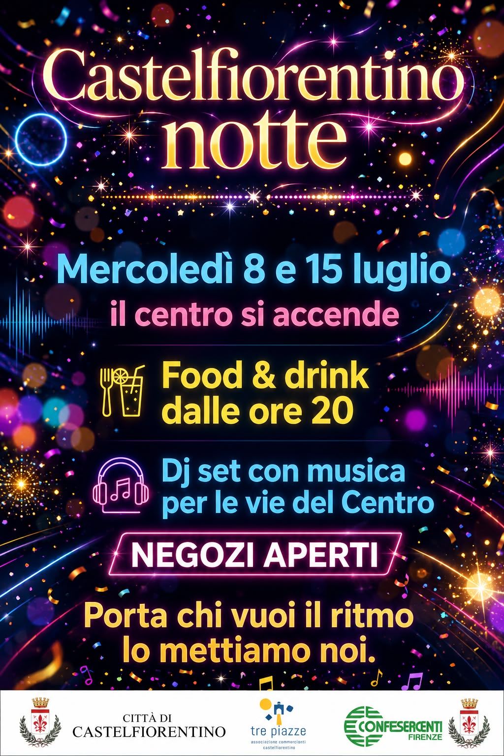 Al via Castelfiorentino Notte: negozi aperti e saldi l'8 luglio