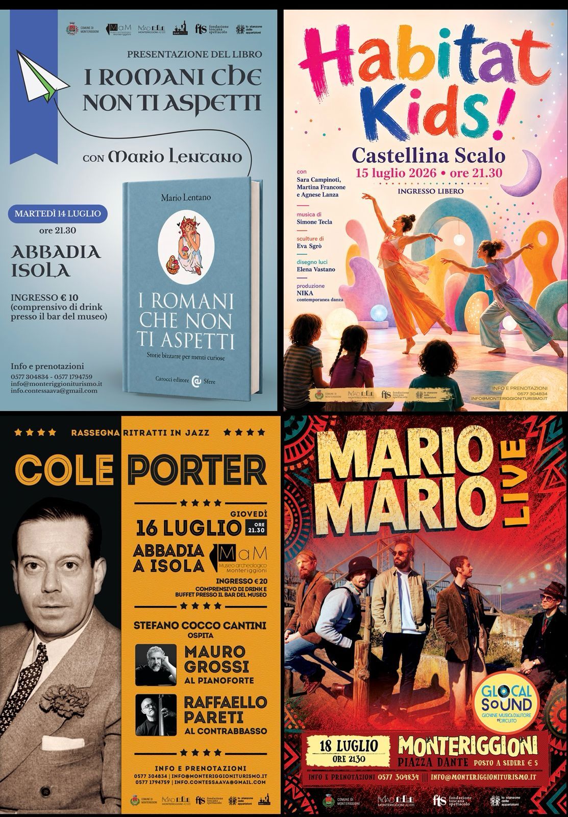 Musica, libri e teatro: l'estate di Monteriggioni riparte con quattro serate d'autore