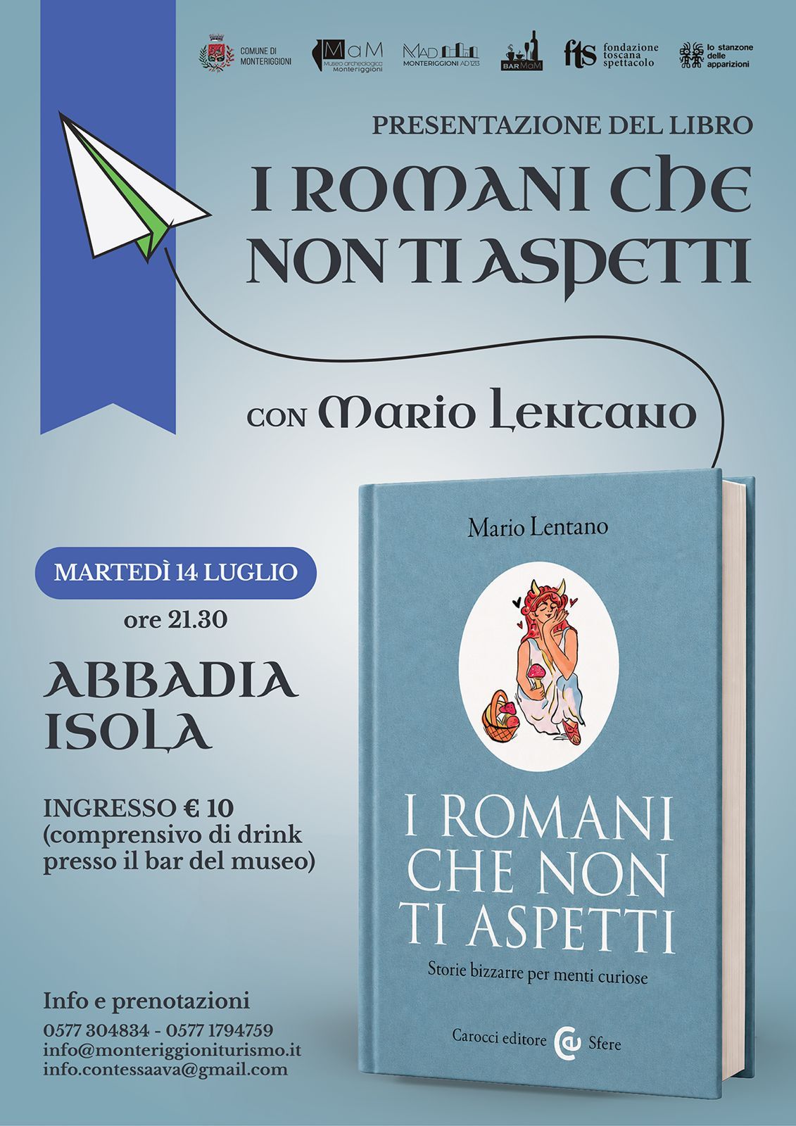 Il lato bizzarro dell'antica Roma: stasera l'incontro con Mario Lentano ad Abbadia Isola