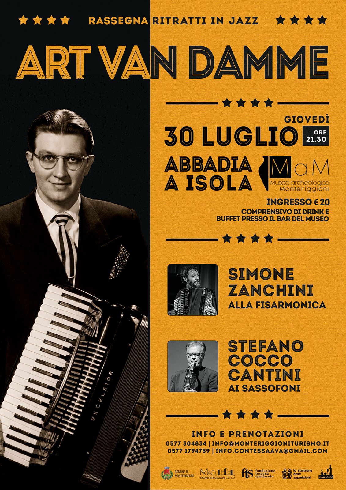Ritratti in Jazz ad Abbadia a Isola: omaggio ad Art Van Damme