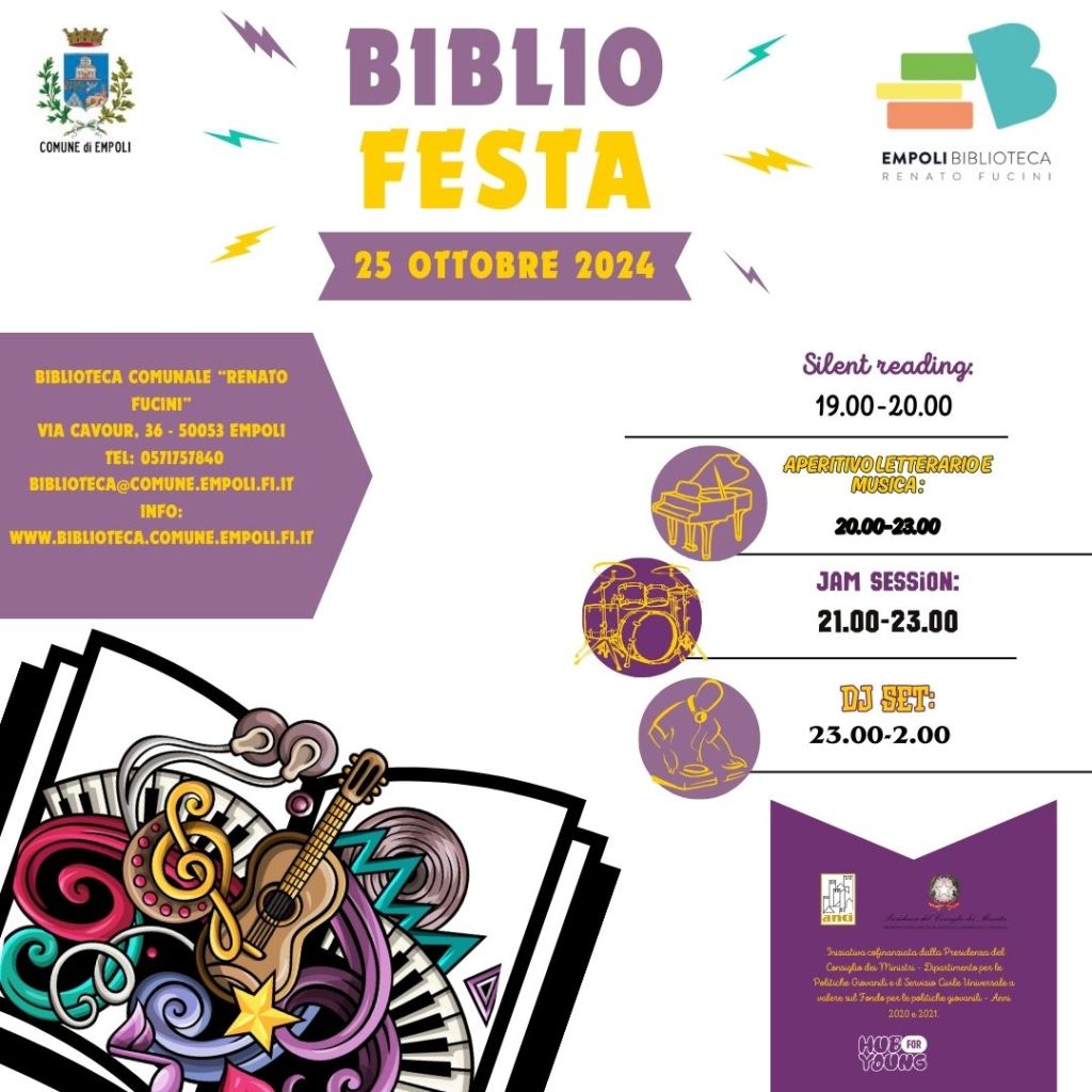Empoli, Bibliofesta 2024, la prima parte dedicata alle 'letture silenziose' con un Aperitivo Letterario