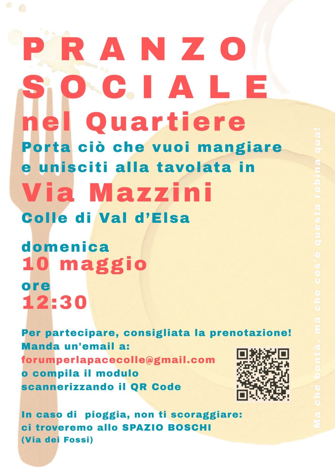 Domenica 10 maggio tutti a tavola in via Mazzini: il quartiere di Colle Val d&rsquo;Elsa si unisce per un pranzo condiviso