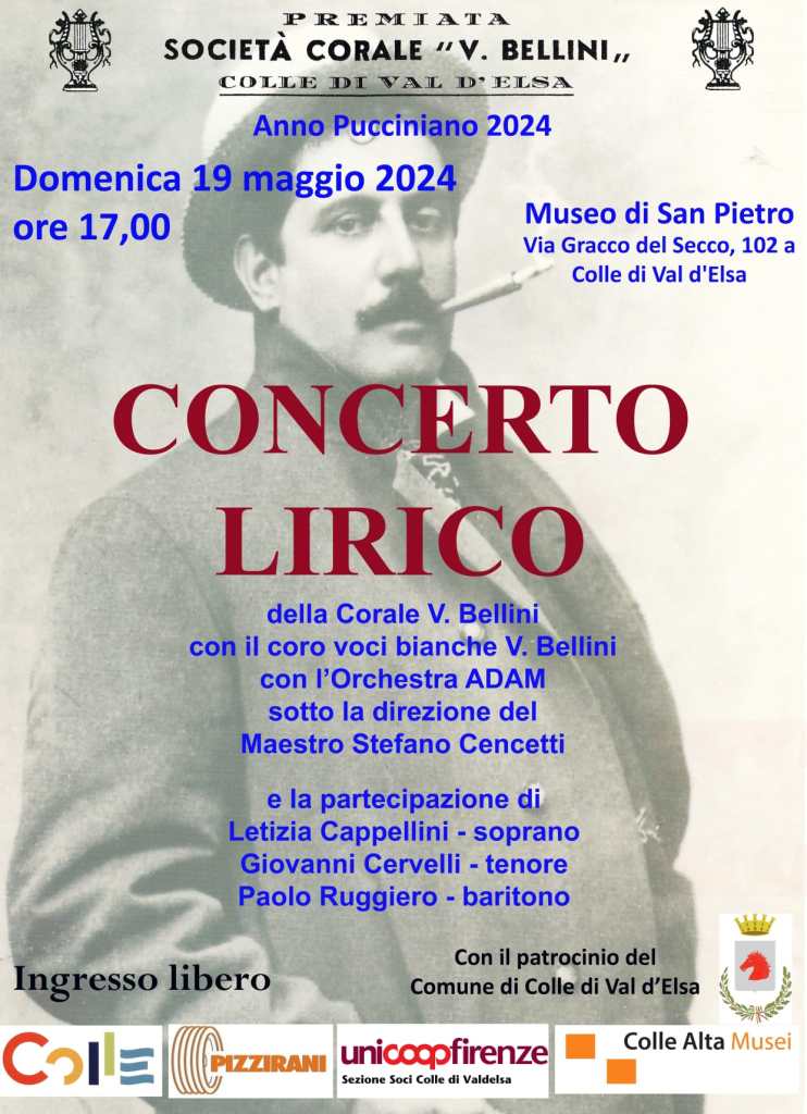 Colle: la Corale Bellini dedica un concerto a Giacomo Puccini