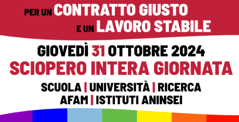 Il 31 ottobre sciopera la scuola: ecco tutte le manifestazioni