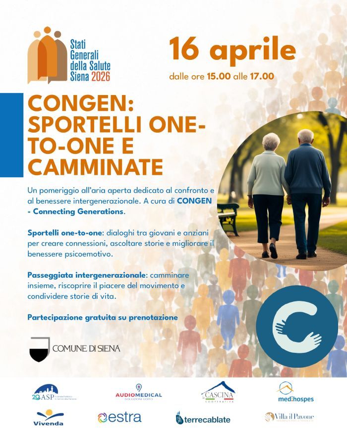 Siena sempre pi&ugrave; anziana: oltre un residente su quattro ha pi&ugrave; di 65 anni. La startup CONGEN porta un nuovo modello contro la solitudine