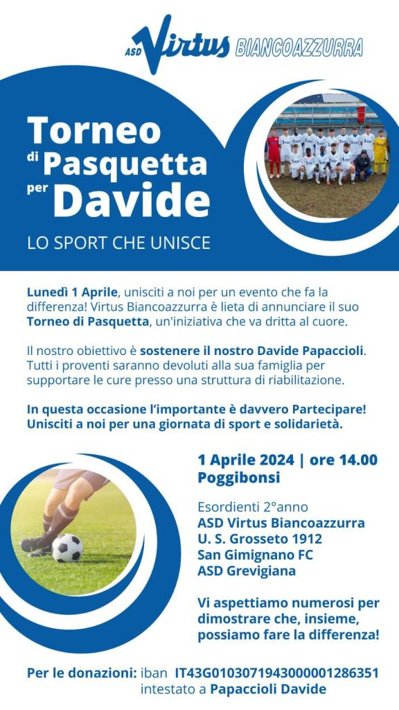 La solidarietà fa gol per Davide Papaccioli