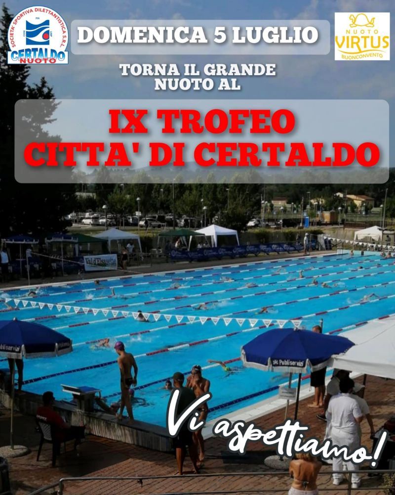 Trofeo Citt&agrave; di Certaldo, nove edizioni di grande nuoto: domenica torna lo spettacolo in vasca con i campioni di oggi e di domani
