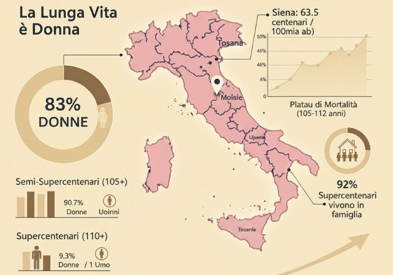Centenari in Italia: boom di longevità. Toscana e Siena al top