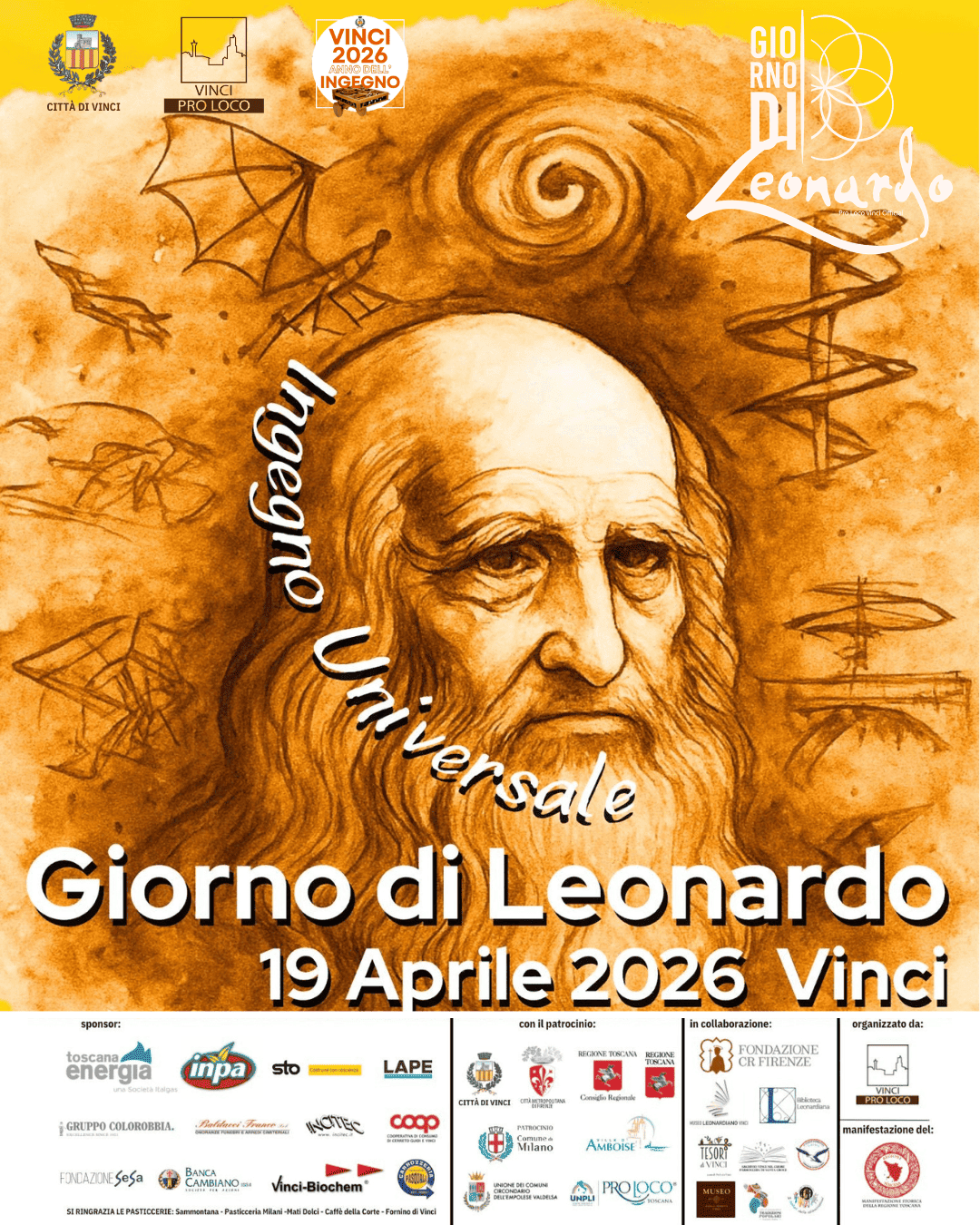 Vinci, arriva il Giorno di Leonardo. Tutto il borgo si veste a festa per il compleanno del Genio