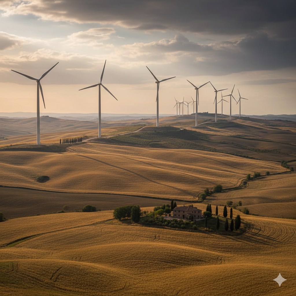 Eolico nelle Crete Senesi: Asciano contro il progetto che minaccia il paesaggio 