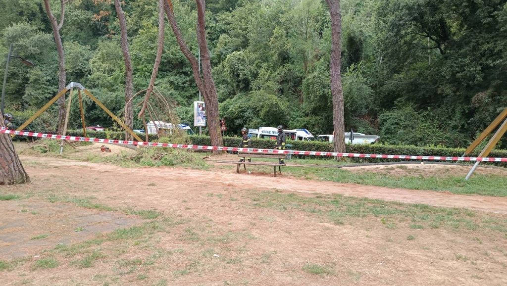 Momenti di paura ai giardini del Vallone. Crolla un ramo: bambina sfiorata, feriti i nonni