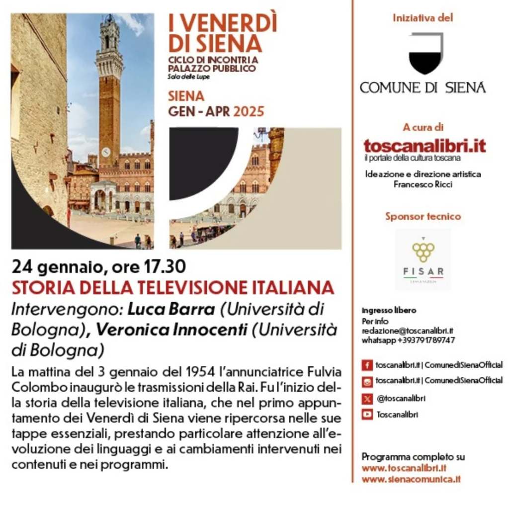 I Venerdì  di Siena apre con Storia della televisione italiana