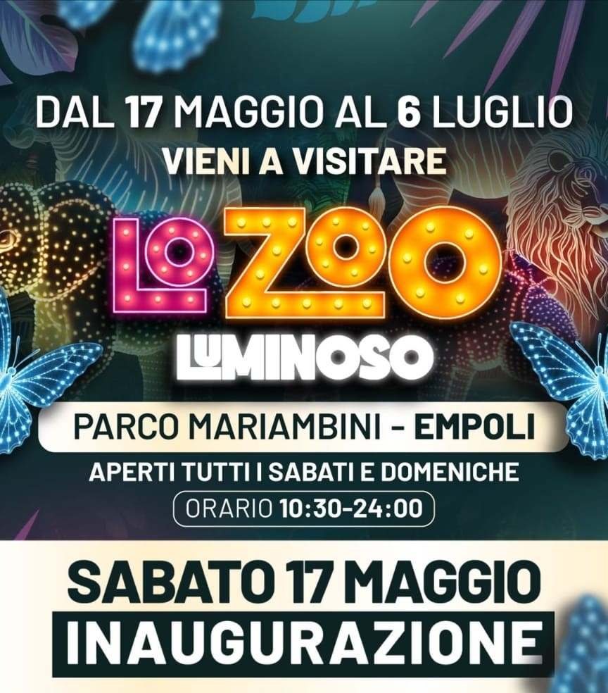 Empoli, lo Zoo Luminoso apre le sue porte sabato 17 maggio